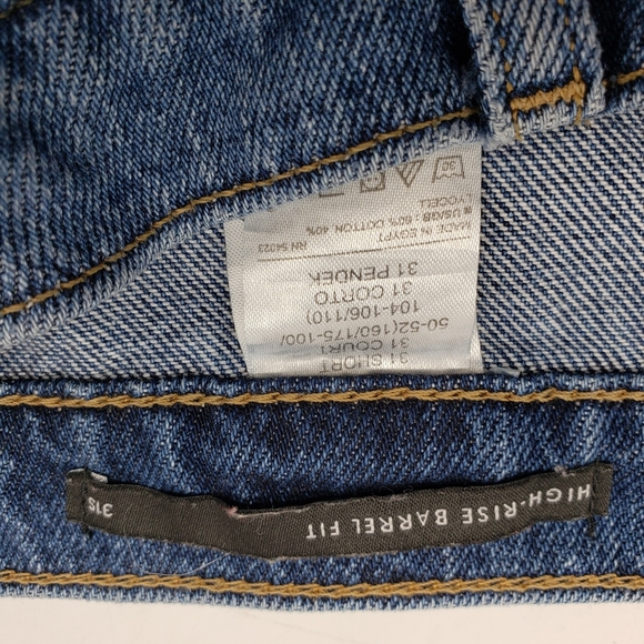 Banana Republic Women US 31 Short High Rise Barrel Fit Denim Blue Jeans med wash - Picture 5 of 11